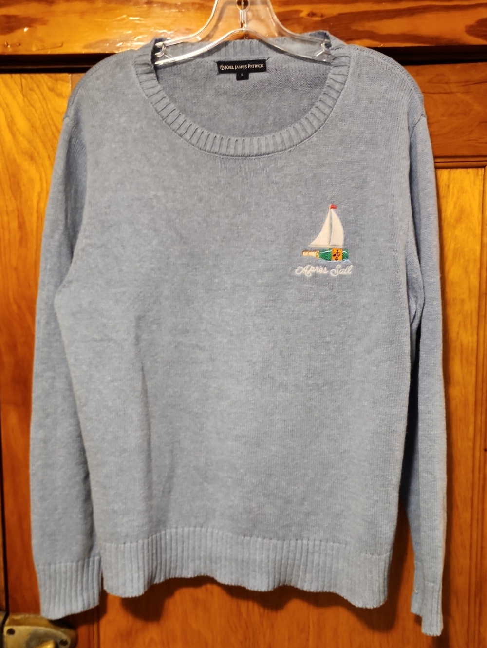Kiel James Patrick Apres Sail Light Blue Sailboat Crewneck Sweater